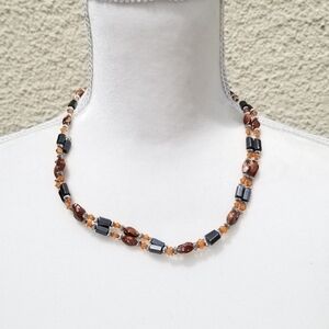 brown magnetic hematite convertible necklace